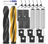 Aqua10 Ultra Kit d'accessoires de rechange compatible avec aspirateur robot Dreame Aqua10 Ultra Roller, 1 brosse principale, 3 serpillères à roulettes, 4 filtres HEPA, 6 brosses latérales, 6 sacs à