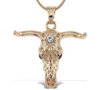 Aqua79 Collier avec pendentif en forme de tête de mort en forme de tête de mort - Collier élégant en or - 45,7 cm
