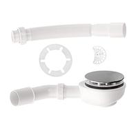 Aquabad Bonde pour receveur de douche 90 mm - avec couvercle chromé élégant, filtre et attrape-cheveux amovibles, stop-odeurs, débit élevé de 37,2 L/min