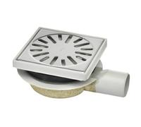 Aquaberg regard en plastique abs poncé avec caillebotis en acier inoxydable sortie latérale 50mm modèle bas 150x150mm avec serrure cloutée 32mm 4016A