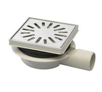 Aquaberg regard en plastique avec entrée latérale 50mm acier inoxydable bord/grille réglable 146x146mm vert 15/hor 15mm 4016146R