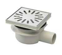 Aquaberg regard en plastique avec entrée latérale 50mm bord/grille en acier inoxydable réglable 146x146mm vert 30/hor 15mm 4616146R