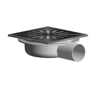 Aquaberg regard en plastique avec raccord latéral 50mm bord/grille en acier inoxydable 15x15cm avec fermeture à crémaillère ppc 37mm 4116R
