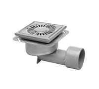 Aquaberg siphon de sol en acier inoxydable avec seau 20x20cm grille en acier inoxydable 75mm fixable 782203075S