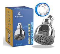 AquaBliss TurboSpa 3 Inch High Pressure Shower Head w/Flow Restrictor Melts Stress into Bliss at Full Power. 42 Nozzle Wide Spray High Flow Showerhead Drenches You Fast, No Dry Spots Guaranteed