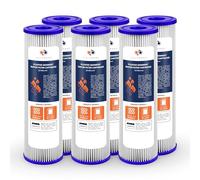 Aquaboon 20 Micron Pleated Sediment Filter Cartridge 10" x 2.5" Whole House Water Filter Replacement Compatible with WFPFC3002, WHKF-WHPL, 6-Pack