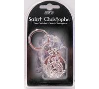 Aquacars.fr Emblème, Logo, Porte clé, Saint Christophe Rond métal chromé qualité supérieure