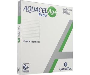 Aquacel Ag+ Extra Pansements 15x15cm Pièces 5 (413568)
