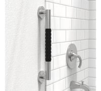 AquaChase Barre d'appui décorative de sécurité pour baignoire, 3,8 cm, conforme à l'ADA, 226,8 kg, poignée de douche pour salle de bain et toilettes (40,6 cm, nickel brossé avec caoutchouc)