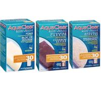 AquaClear Fluval 30 Kit d'entretien à suspendre pour aquarium Aqua Clear AC30 Mousse de carbone ammoniaque 3 mois