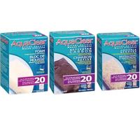 AquaClear Fluval Kit d'entretien 20 filtres d'aquarium Aqua Clear AC20 en mousse de carbone ammoniaque 3 mois