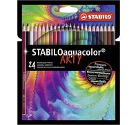 Aquacolor Arty - Crayon De Couleur - Etui Carton X 24 Crayons Aquarellables - Gamme Arty
