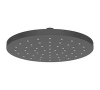 AquaCraft Pommeau de douche rond noir mat 250 mm I Douche à effet pluie universelle I Pommeau de douche économique 12 l/min avec technologie Dropless I Easy-to-clean I Orientable ABS I Raccord