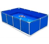 Aquaculture Piscine d'Aquaculture avec vanne de vidange Cadre en acier Multifonction Toile PVC Temporaire Bassin à Poissons pour Koï et Tortues