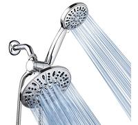 AquaDance 3328 Ensemble de douche à effet pluie haute pression 3 voies pour le meilleur des deux mondes - Profitez d'une pomme de douche à effet pluie luxueuse et d'une douche à main à 6 réglages