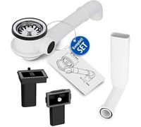 Aquade Bonde à tamis 70 mm - Évier à tamis - Évier à siphon - Kit d'évier de cuisine - Évier de cuisine - Modèle : Créateur d'espace + trop-plein standard