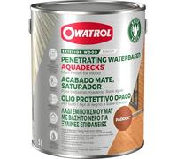 AQUADECKS OWATROL - Saturateur Mat - Saturateur Bois Extérieur - Sublime les Bois Exotiques & Résineux - Châlets, Terrasses, Bardages, Pont de Bateaux - Finition Mat Naturelle - Teinte Padouk - 5L