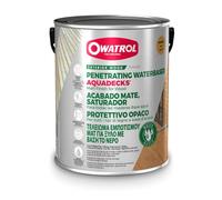 OWATROL - AQUADECKS - Teinte Teck - Saturateur Mat à l'Eau pour Protection Bois Exotiques Extérieurs Teck Ipé Bangkiraï Acacia Maçaranduba - 20 L