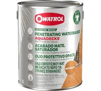 AQUADECKS OWATROL - Saturateur Mat - Saturateur Bois Extérieur - Sublime les Bois Exotiques & Résineux - Châlets, Terrasses, Bardages, Pont de Bateaux - Finition Mat Naturelle - Teinte Movingui - 5L