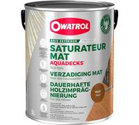 AQUADECKS OWATROL - Saturateur Mat - Saturateur Bois Extérieur - Sublimes les Bois Exotiques et Résineux - Châlets, Terrasses, Bardages, Pont de Bateaux - Polyvalent - Finition Mat Naturelle - 5L
