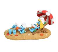 Aquadella, Figurine Les Schtroumpfs Plage Schtroumpfette & Bébé, Hautement détaillée et fabriquée en résine de Polyester, Non-Toxique et pH Neutre, pour Les Aquariums d'eau Douce et d'eau de mer