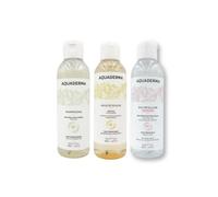 Aquaderma - Kit Voyage - Huile Douche Aloe Vera & Argan, Eau Micellaire Rose BIO & Shampoing Extra Doux - 3×100ml - 95% Origine Naturelle - Made in France - Hypoallergénique