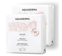 Aquaderma Savon Solide Beurre de Karité & Aloe Vera BIO Lot de 2x100g - 98% Origine Naturelle & Made in France - Protection & Douceur - Tous Types de Peaux