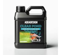 AquaDesign Clarificateur d'eau Clear Pond - 1000 ml - Nettoie les eaux vertes et nuageuses - Traite 5000 l