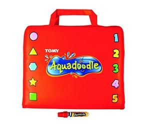 Aquadoodle Valisette de Dessin à Eau Rouge - Dessin sans Taches, 18 Mois+ | Coloration sans désordre pour les tout-petits - Jouets de voyage pour enfants de 1 à 2 ans, tapis de gribouillage aquatique