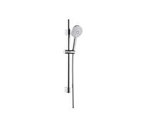 AQUAE T192008 Barre de douche réglable sans perçage Finition chromée, flexible incluse.