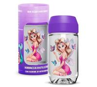 Aquafigure, Gourde réutilisable, sans BPA, bouteille et figurine 3D, lavable au lave-vaisselle, personnalisable avec figurines 3D thématiques (Emoji, requins et autres) - Capacité 330 ml - Couleur