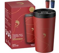 AQUAFIOLE Travel Mug Isotherme Cafe 400ml Inox & Clapet Amovible Avec Isolation à Double Paroi - Mug Café Sans BPA/Étanche - Tasse Matcha/Thé - Gobelet/Tasse Isotherme Chaud/Froid