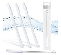 Aquafloow 3x Tube d'aspiration du Lait Transparent 15,7cm pour 5313232961 + Brosse de Nettoyage pour Nettoyer les Machines à Café, Pailles, Bouteilles, Tasses