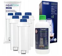 Aquafloow 5x Filtres compatible avec DeLonghi DLSC002 Détartrant EcoDecalk 500ml pour machine à café Magnifica S Dinamica