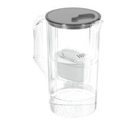 AquaFloow Carafe filtrante d’eau J-MAXI 2,5 L Gris avec 3 cartouches Maxi | Récipient robuste en plastique pour café et thé; lavable au lave-vaisselle jusqu’à 50 °C après retrait du couvercle.