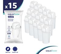 Aquafloow cartouches pour carafe filtrante, | remplacement pour Dafi Classic, Brita Classic 15 pièces