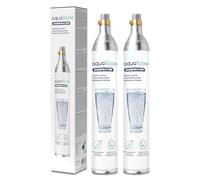 AquaFloow Cylindre CO₂ pour Machine à eau Pétillante Premium 600 ml, Cartouche pour Eau Gazeuse, Cylindre jusqu’à 60 L, Remplacement compatible avec SodaStream, Aarke- lot de 2