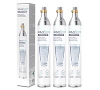 AquaFloow Cylindre CO₂ pour Machine à eau Pétillante Premium 600 ml, Cartouche pour Eau Gazeuse, Cylindre jusqu’à 60 L, Remplacement compatible avec SodaStream, Aarke- lot de 3