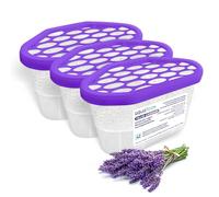 Aquafloow Déshumidificateur 400 ml, Réduit l'humidité de l'air, 3 Pièces LAVENDER | Neutraliseur d'odeurs, Absorbeur d'humidité pour Cuisine, Placard, Salle de Bain et Bureau