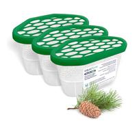 Aquafloow Déshumidificateur 400 ml, Réduit l'humidité de l'air, 3 Pièces PINE | Neutraliseur d'odeurs, Absorbeur d'humidité pour Cuisine, Placard, Salle de Bain et Bureau