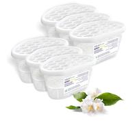 Aquafloow Déshumidificateur 400 ml, Réduit l'humidité de l'air, 6 Pièces JASMINE | Neutraliseur d'odeurs, Absorbeur d'humidité pour Cuisine, Placard, Salle de Bain et Bureau