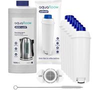 AquaFloow Détartrant Liquide Machine Café 1000ml + nettoyant + 6 Filtres pour cafetiere Delonghi Magnifica ECAM ESAM - remplacement