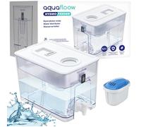 AquaFloow distributeur d'eau, carafe filtrante blanche de 9,5l Inclus filtre à eau en magnésium