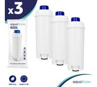 Aquafloow filtre à eau de remplacement pour les machines à café DeLonghi DLSC002, SER3017 & 5513292811 - y compris les versions des séries ECAM, ESAM, ETAM (pack de 3)