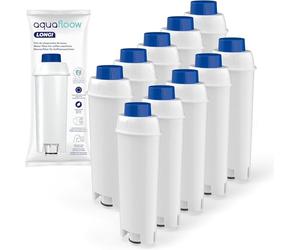 Aquafloow Filtre à Eau DLSC002 Compatible avec Machine à Café et Expresso DeLonghi® Magnifica® S, Eletta Explorer®, Dinamica®, PrimaDonna® et Série ECAM Cartouche Filtrante de Remplacement (10x)
