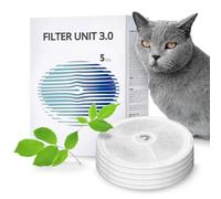 Aquafloow Filtre Fontaine Eau Chat, 10 Filtre de Rechange pour Fontaine à Chat, Système de Filtre de Fontaine à Eau avec Filtre à Charbon et Maille filtrante, Compatible avec PETKIT EVERSWEET