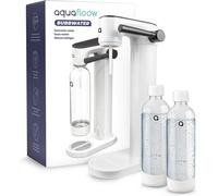 Aquafloow Kit de gazéification d'eau - y compris cylindre de CO2 & 2x 0,8L bouteilles sans BPA - Gazéificateur d'eau sans électricité - Carbonisateur d'eau élégant