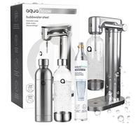 Aquafloow Machine à soda eau pétillante - acier-2 bouteilles de 0,8 l (acier et plastique) - cylindre CO₂ - Réglage des bulles