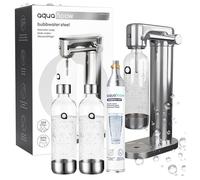 AQUAFLOOW Machine à soda eau pétillante - acier - 2 bouteilles de 0,8 l - cylindre CO₂ inclus - Réglage d'intensité des bulles