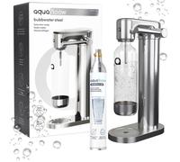AQUAFLOOW Machine à soda eau pétillante - acier - bouteille 0,8L - cylindre CO₂ inclus - Réglage d'intensité des bulles